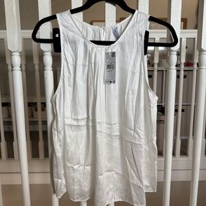 Mango silky pleated blouse tank